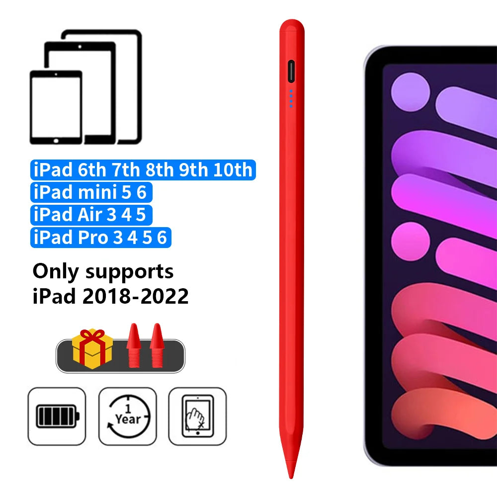 Stylus Pencil For Apple iPad 2018-2025 with LED Power