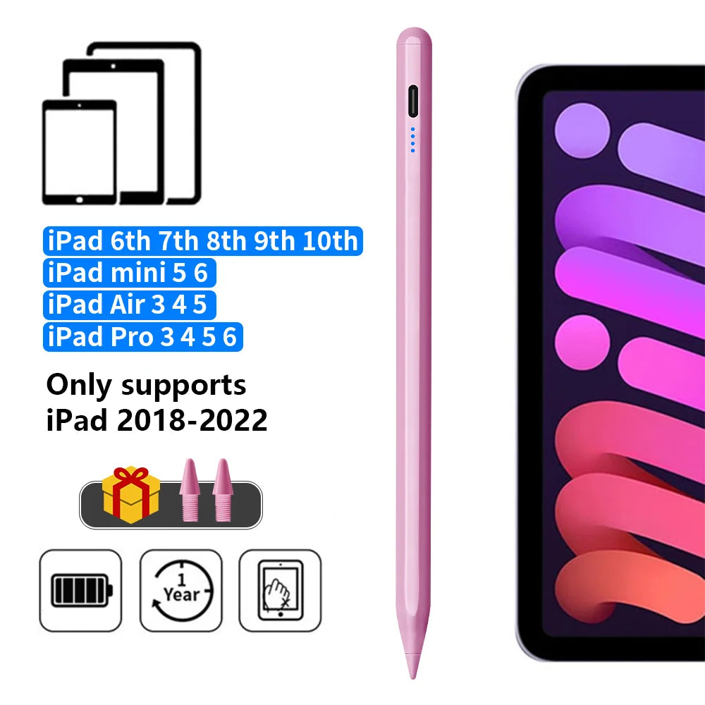 Stylus Pencil For Apple iPad 2018-2025 with LED Power