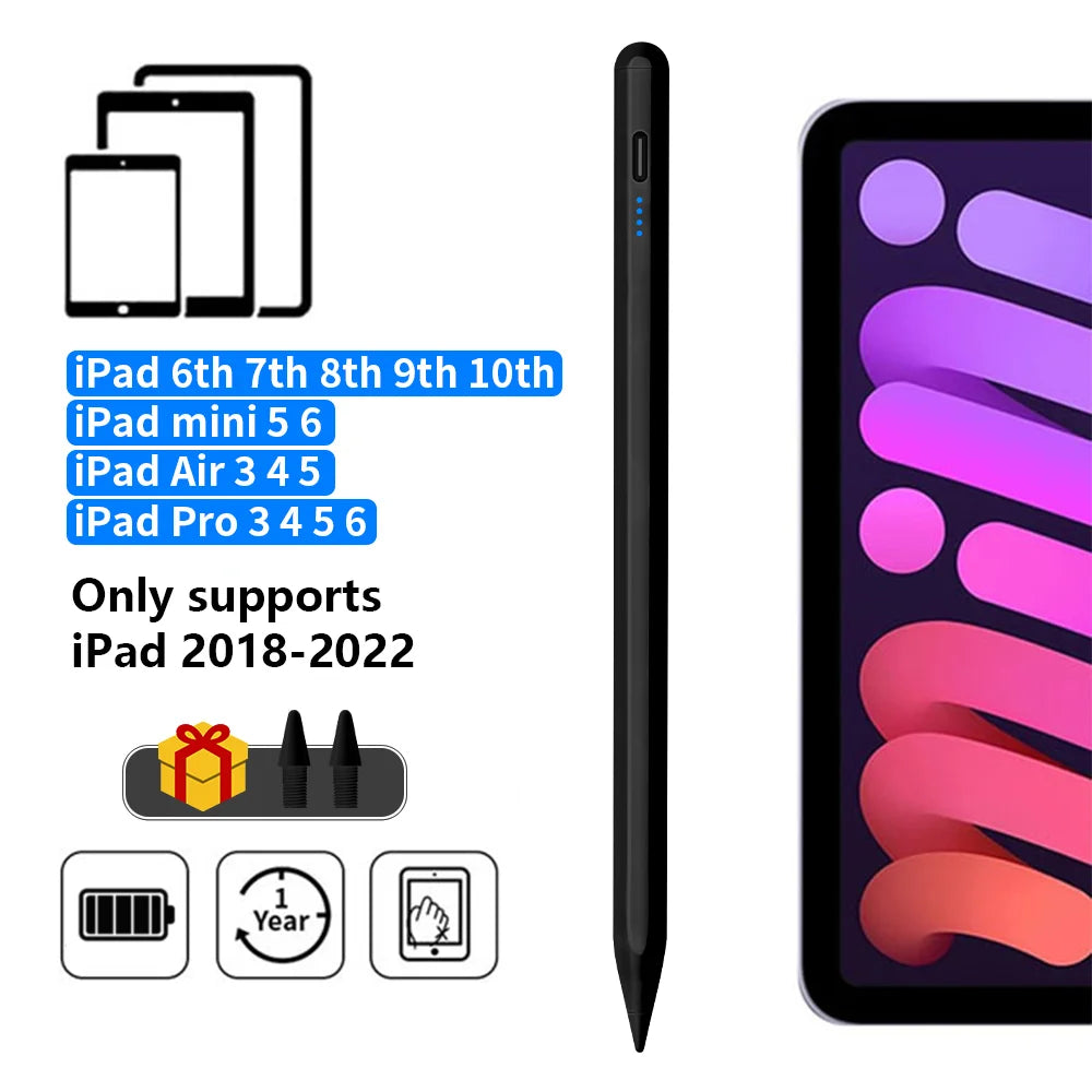 Stylus Pencil For Apple iPad 2018-2025 with LED Power