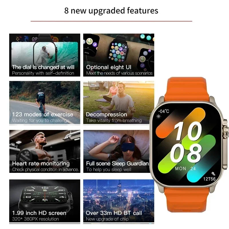 Smartwatch T900Ultra Bluetooth for Android IOS Men Women
