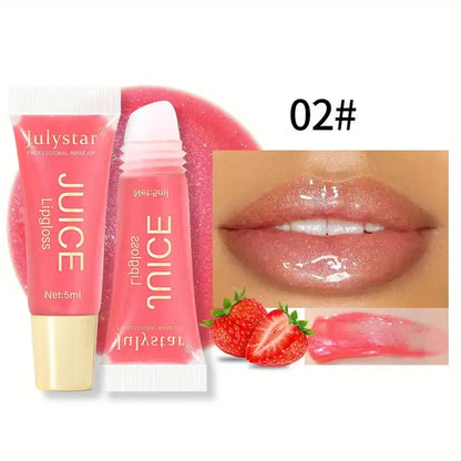 Watery Crystal Clear jelly Lip Oil Lip Balm Moisturizing And smoothingLip Lines Jelly Pout Lip Gloss Glass Lip Fruit Scent