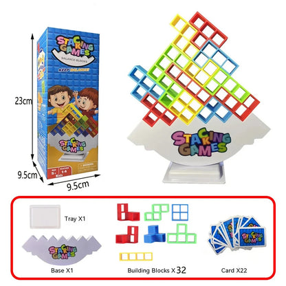 Building Block Brick Toy Balance Stacked Tetra Tower Game Swing High Russian Building Blocks Stack Kid Desktop Toy